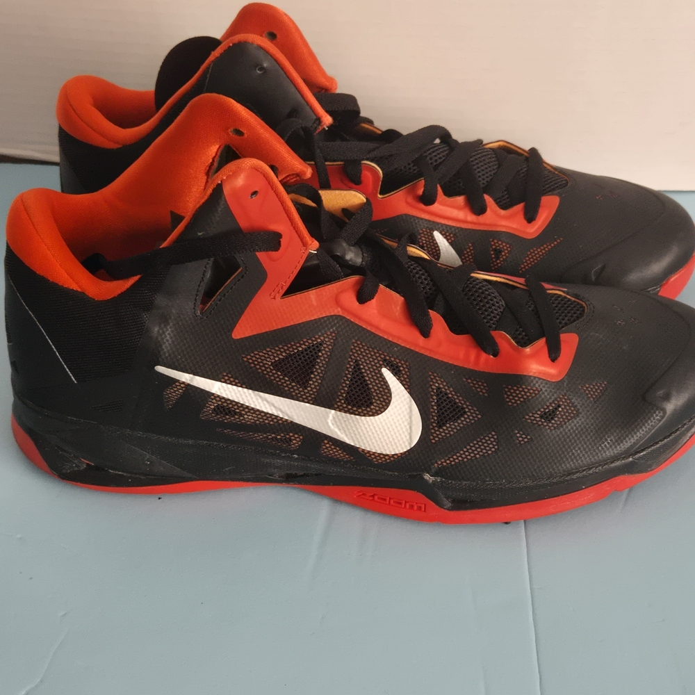 Nike Black and Orange High-Top Sneakers - Picture 2 of 10